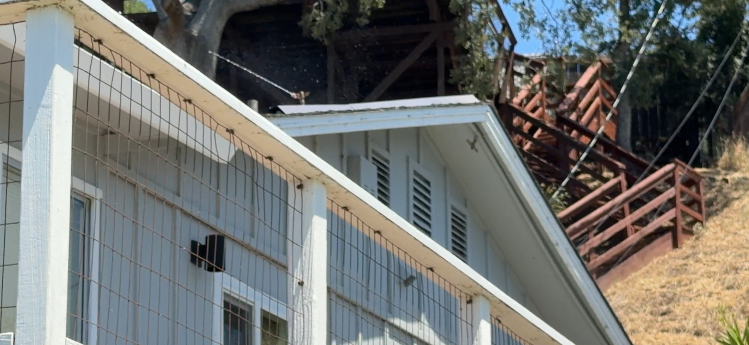 Wide shot of house